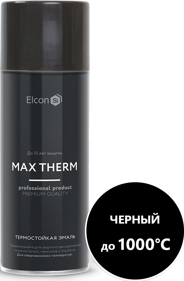 

Эмаль Elcon Термостойкая до 1000C 0.52 л (аэрозоль, черный)
