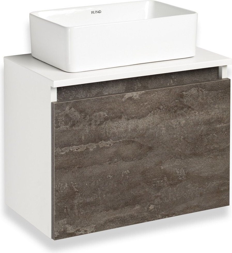 

Runo Тумба под умывальник Бари 50 (подвесная, железный камень)