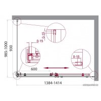 Душевой уголок BelBagno ACQUA-AH-1-140/100-C-Cr (прозрачное стекло)