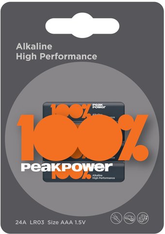 Батарейка PeakPower Alkaline LR03/PP24A-2U4 4BP