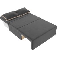 Диван Лига диванов Лагуна (велюр серый/кант велюр бежевый)