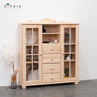 Шкаф-витрина Диприз Бритта 2 дв 4 ящ Д.70056.1 (сосна/лак)