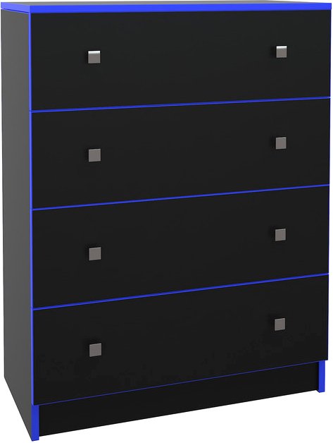 

Комод МДК Black BL-КМ2С с 4 ящиками 1050x800x418 (черный/кромка синяя)