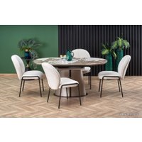 Кухонный стол Halmar Robinson (бежевый мрамор/капучино/черный)