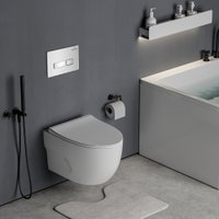 Унитаз подвесной Roxen Porto One Rimless 6 в 1 StounFix Dual Fresh 636623 (белое стекло)