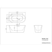 Ванна BelBagno BB306-1395 140x68