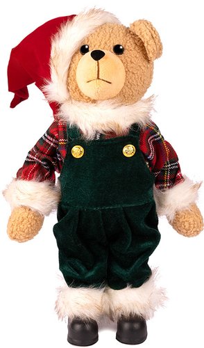 Статуэтка Maxitoys Мишка в зеленом комбинезоне и красном колпаке MT-150323-4-30