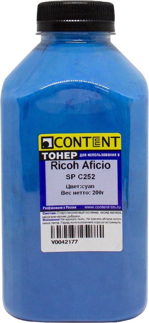 

Тонер Content для Ricoh Aficio SP C252 (циан) 200 г