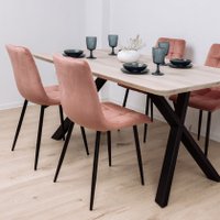 Стул AksHome Dallas 68746 (велюр, розовый/черный)