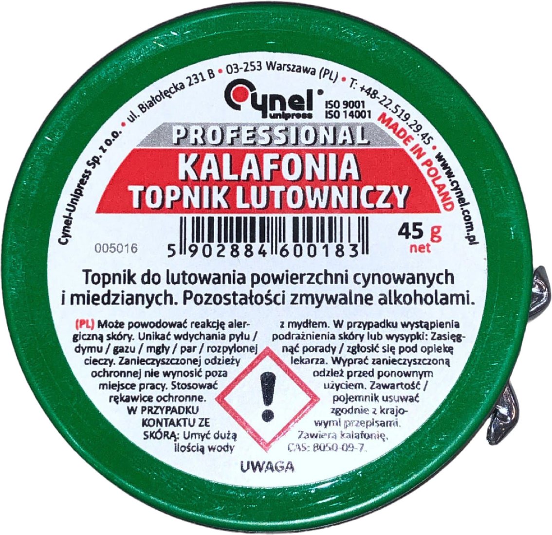 

Канифоль для пайки Cynel Kalafonia Topnik Lutowniczy 005016 (45 г)