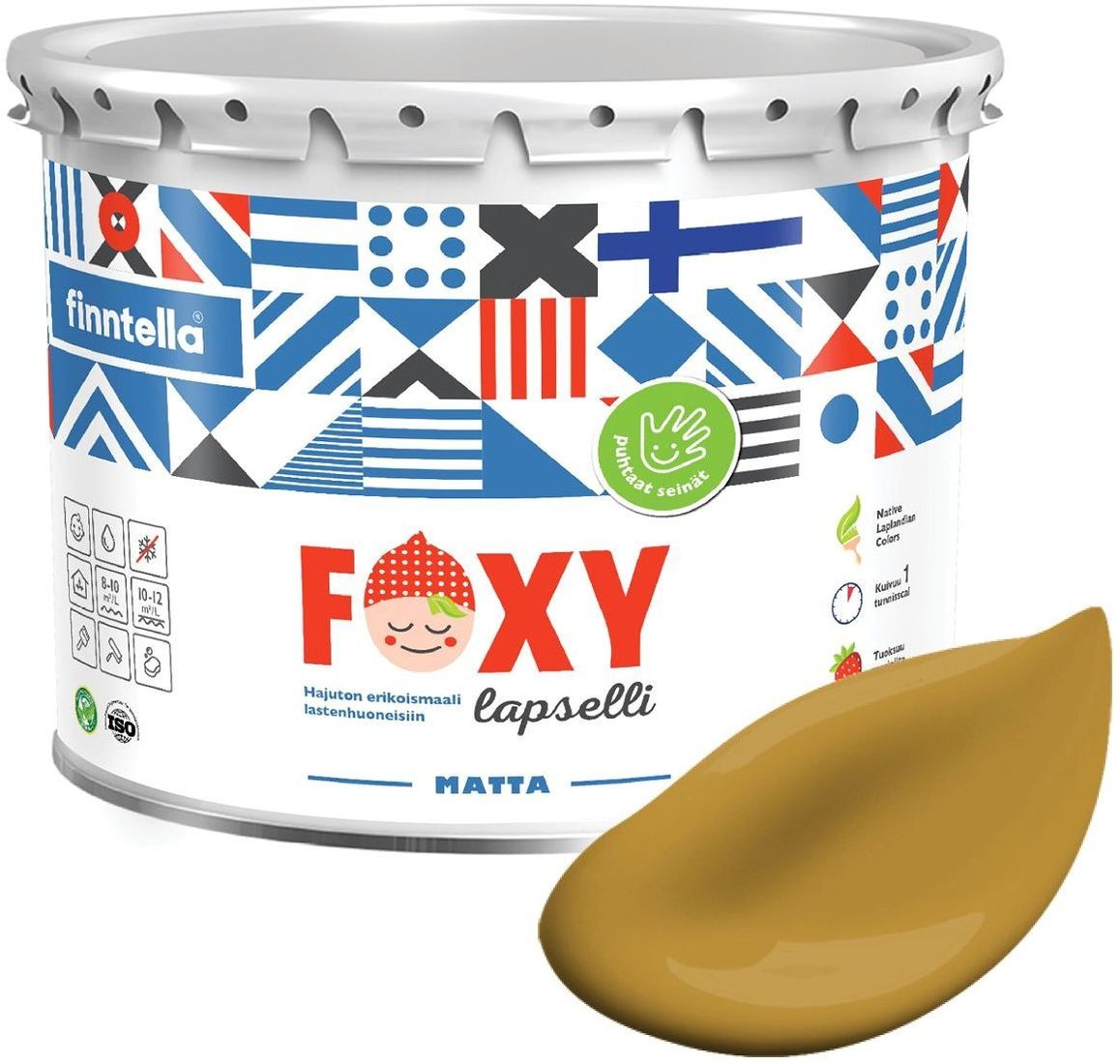 

Краска Finntella Foxy Lapselli Matte Kettu F-50-1-3-FL259 2.7 л (желтый)