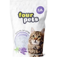 Наполнитель для туалета Four Pets силикагелевый с лавандой 3.8 л