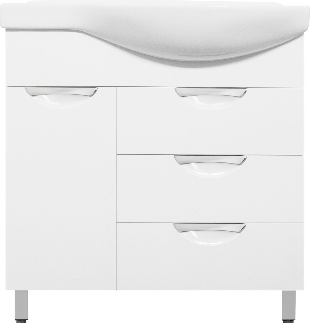 Symbolite Тумба под умывальник Жасмин 82 3 ящика с корзиной, (левая)