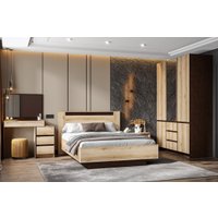 Кровать SV-Мебель №3 Серия 3 двойная универсальная 1.6х2.0 страйп (дуб делано/дуб венге)