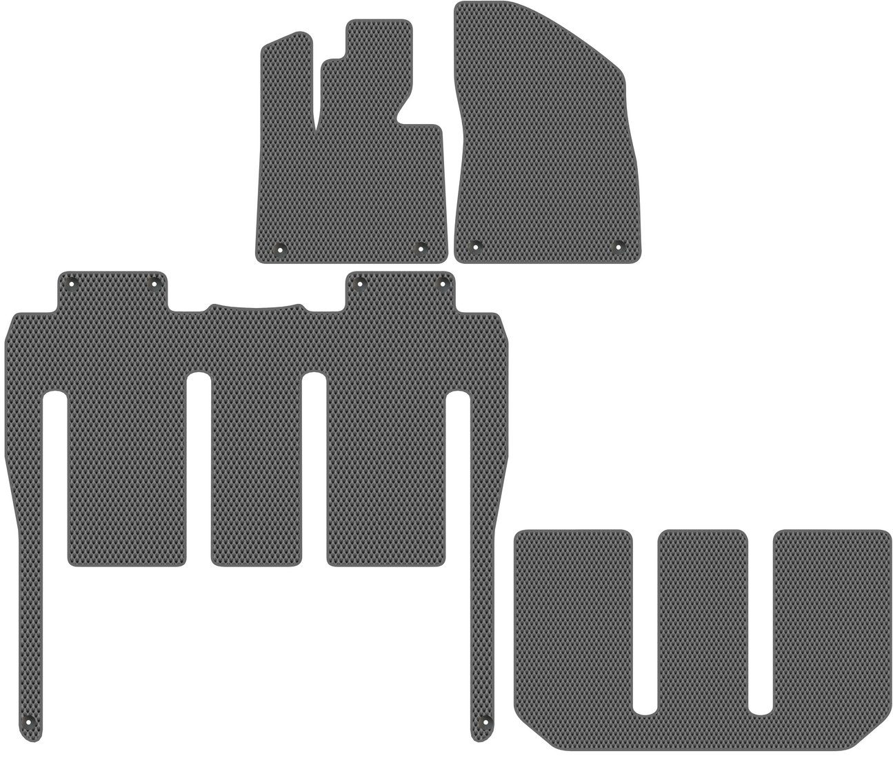 

Комплект ковриков для авто Alicosta Zeekr 009 I (минивэн / минивэн) 2022 - Н.В. (серый, ромб)