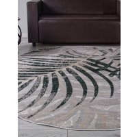 Ковер для жилой комнаты Merinos Liman F479-OVAL-GRAY-GREEN (1.6х3)