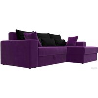 Угловой диван Mebelico Майами 15 114895 (правый, микровельвет, фиолетовый)