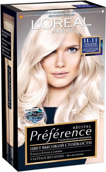 

Крем-краска для волос L'Oreal Recital Preference 11.11 Ультраблонд Холодный Пепельный