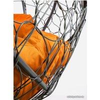 Подвесной диван M-Group Лежебока 11180307 (с серым ротангом/оранжевая подушка)