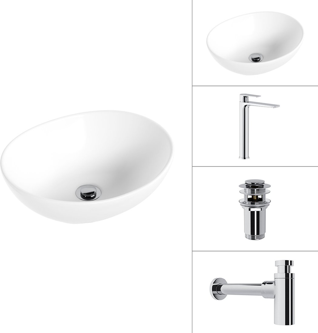 Умывальник Lauter 21652 + Reef 21CK8678C + сифон 21635CH + дон.клапан 21190CH (хром)