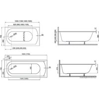 Ванна Polimat Classic Slim 160x70 (c ножками)