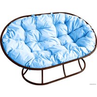 Садовый диван M-Group Мамасан 12100203 (коричневый/голубая подушка)