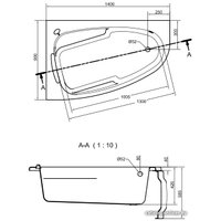 Ванна Cersanit Joanna 140x90 L (с ножками и экраном)