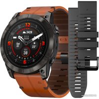 Умные часы Garmin Epix Pro Gen 2 Sapphire 51 мм (карбоново-серый титан/каштановый, с кожаным и силиконовым ремешками)