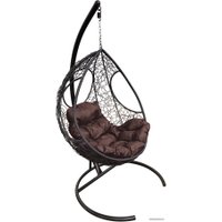 Подвесное кресло M-Group Долька 11150405 (черный ротанг/коричневая подушка)