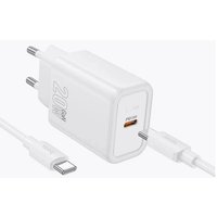 Сетевое зарядное Hoco N60 USB Type-C (белый)