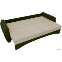 Диван Лига диванов Сатурн 101024 (микровельвет, бежевый/зеленый)