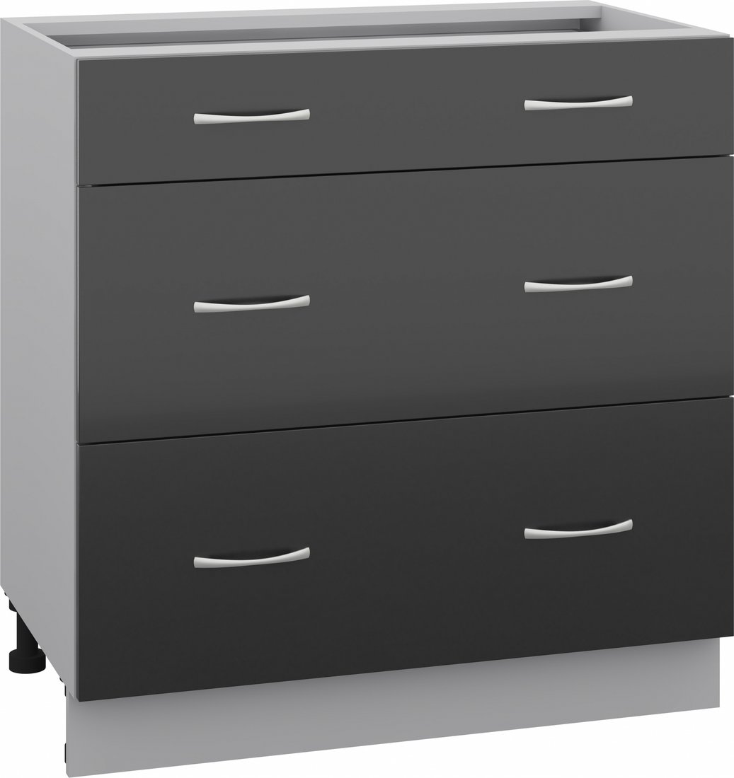 

Шкаф напольный Кортекс-мебель Корнелия Лира НШ80р3ш без столешницы (черный)