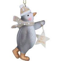 Елочная игрушка Gisela Graham Baby's First Christmas Пингвин со звездой 10625_1