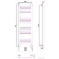 Полотенцесушитель Сунержа Богема+ прямая 1000х300 12-0220-1030