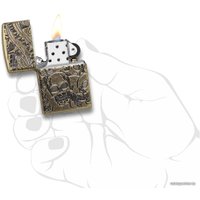 Зажигалка Zippo 49035 Armor Freedom Skull Antique Brass