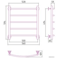 Полотенцесушитель Стилье Версия-Н2 600х500 (5) Г 18 12622-6050
