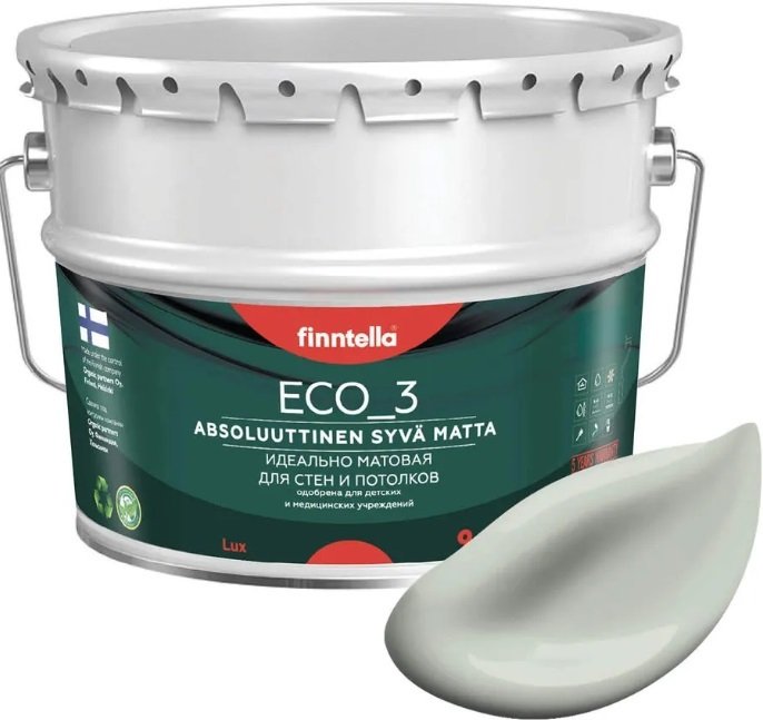 

Краска Finntella Eco 3 Wash and Clean Kanarian F-08-1-9-LG100 9 л (св.-зеленый)