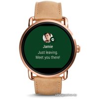 Умные часы Fossil Q Wander Light Brown Leather (золотистый/бежевый)