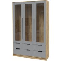 Шкаф-витрина Интерлиния Концепт КТ-ШВ3 (серебро/дуб золотой)