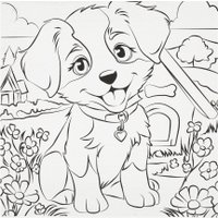 Набор для рисования MultiArt Холст для росписи Щенок у будки CANV15X15-118890