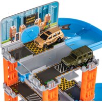 Детские автотреки, трассы Labalu 5-уровневый с дорогой и автомобилями P9588A-1 (голубой, 4 машинки)