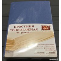 Постельное белье Альвитек Трикотажная на резинке 180x200x20 ПТР-ГЕЛЬ-180(180) (голубая ель)