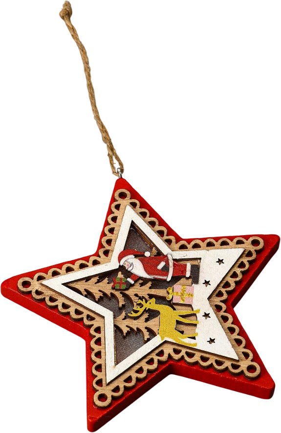 

Елочная игрушка Luazon Lighting Красная звезда с Дедом Морозом 6117363