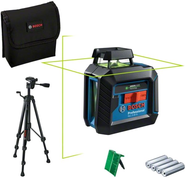 

Лазерный нивелир Bosch GLL 2-20 G Professional 0601065001 (сумка, штатив, 4xAA)
