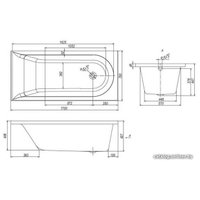 Ванна Ventospa Spirit LA 170x70 (с ножками)