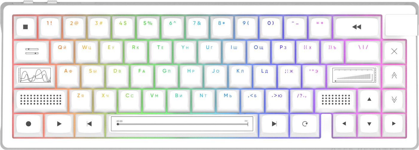 

Клавиатура Дарк Проджект KD65A Wireless (g3ms Zircon, белый)
