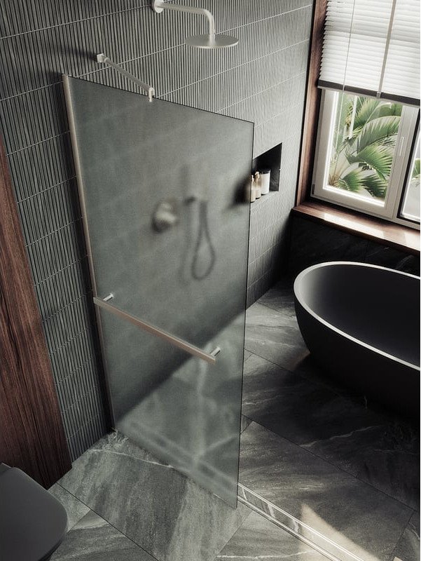 Душевая стенка MaybahGlass 109x195 MGD-713-5ш (сатин стекло/хром матовый)
