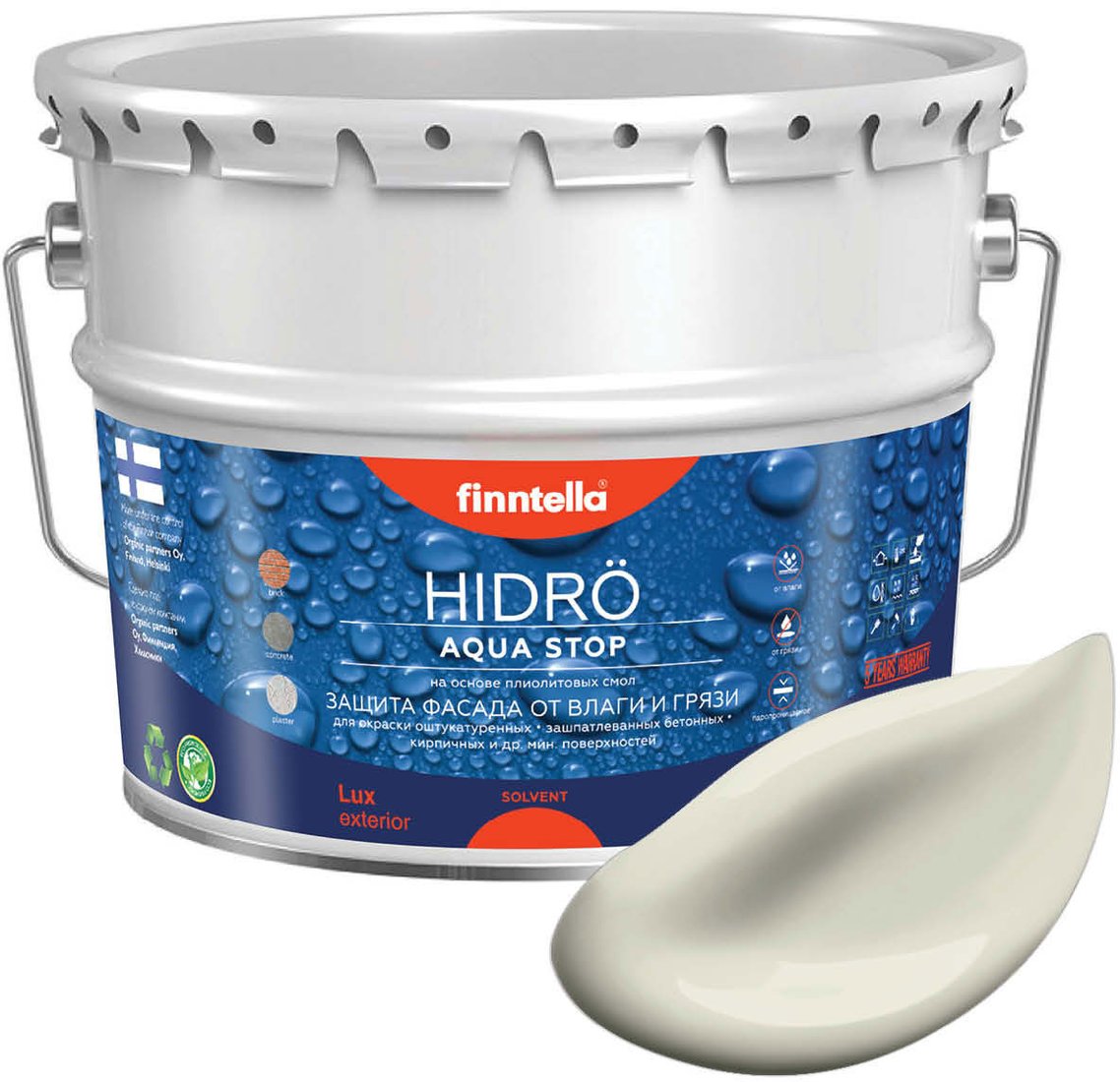 

Краска Finntella Hidro Albiino F-14-1-9-FL123 9 л (желтый/серый)