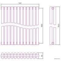 Стальной трубчатый радиатор Сунержа Эстет-11 1800х540 12 секций (хром)