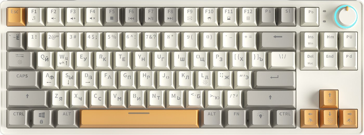 

Клавиатура Cyberlynx ZA87 Beige Gray Yellow (TNT Yellow)